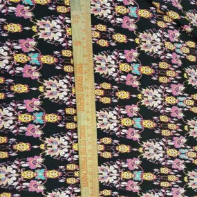 100% Rayon Challis Chinese Inspired Print With Flowers Bouquets 58-60" Wide Fabric