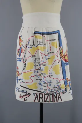 1950s Vintage Arizona Map Souvenir Apron