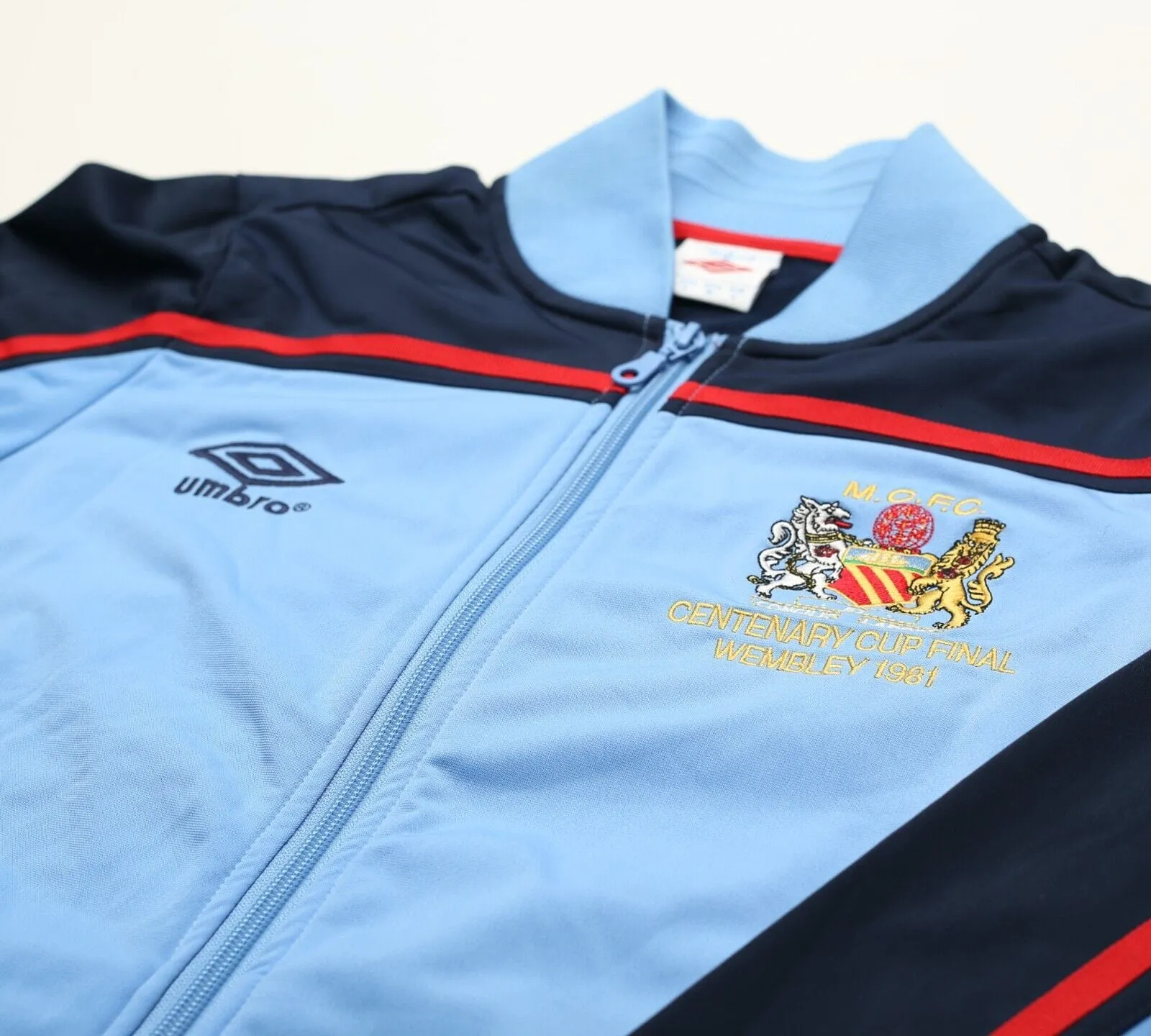 1981 Manchester City Retro Umbro FA Cup Final Walkout Jacket Track Top (S)