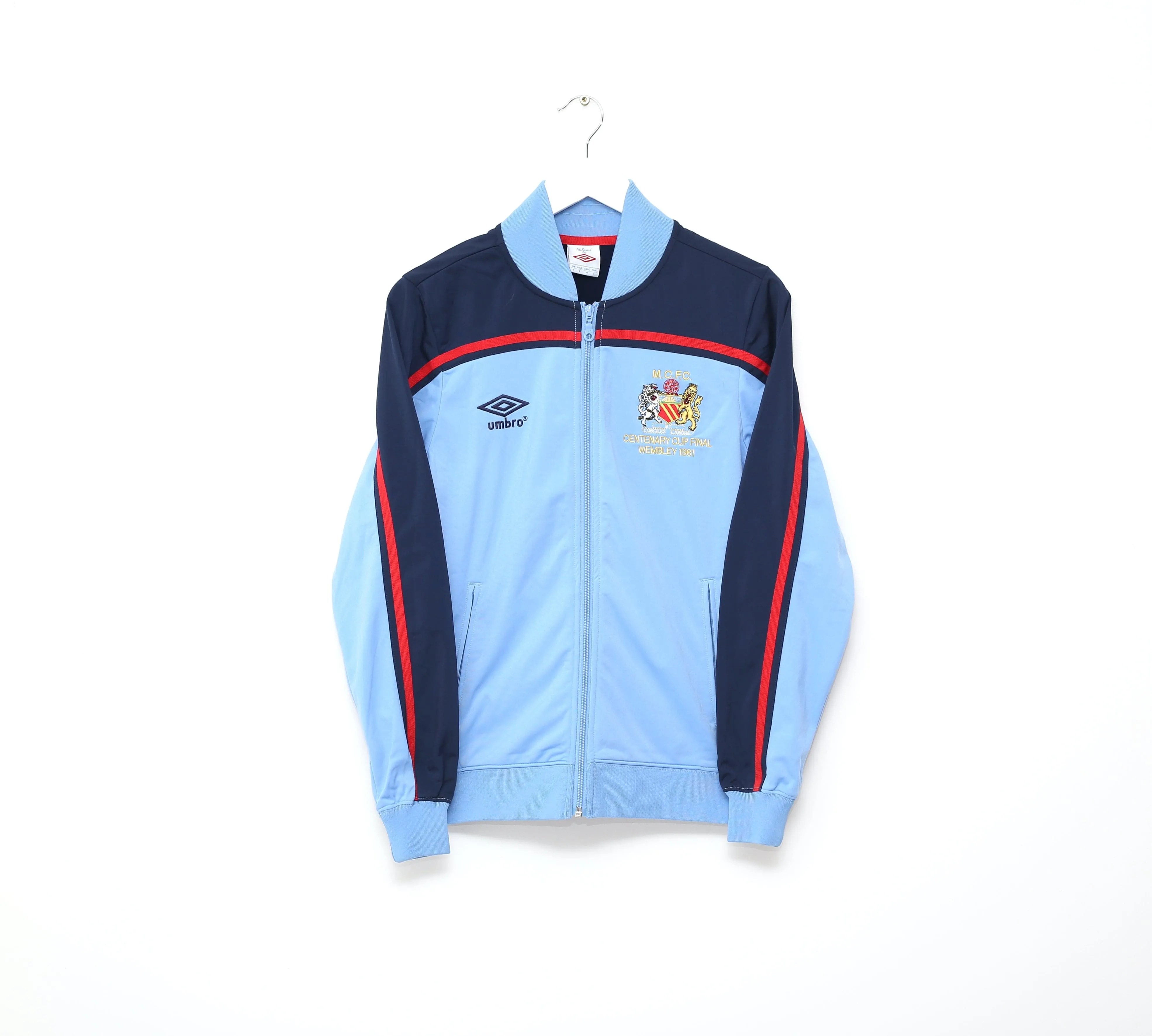 1981 Manchester City Retro Umbro FA Cup Final Walkout Jacket Track Top (S)