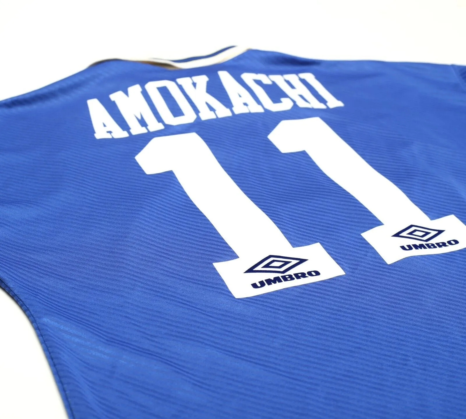 1993/95 AMOKACHI #11 Everton Vintage Umbro HOME Football Shirt (M)