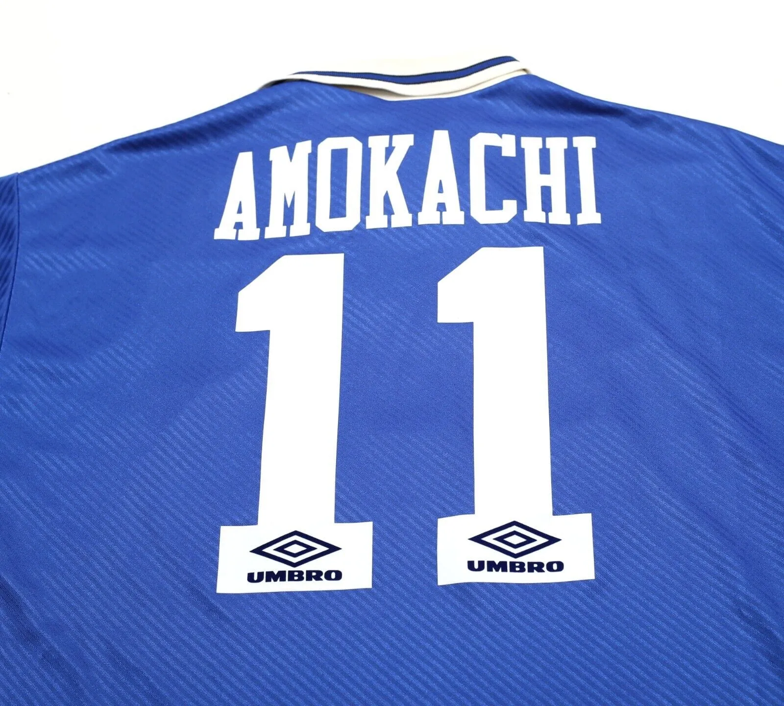 1993/95 AMOKACHI #11 Everton Vintage Umbro HOME Football Shirt (M)