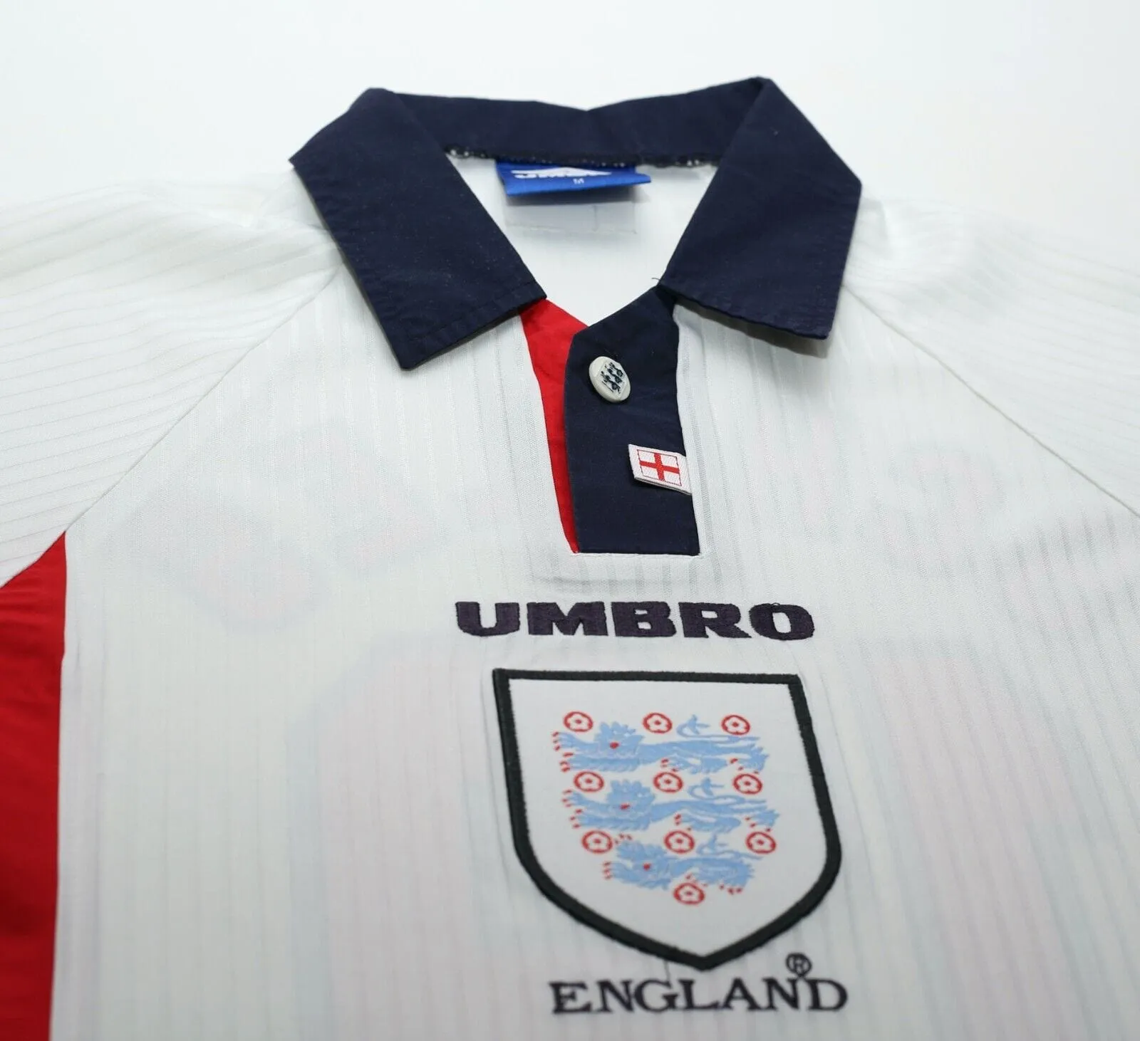 1997/99 SCHOLES #19 England Vintage Umbro Home Football Shirt (M) Le Tournoi