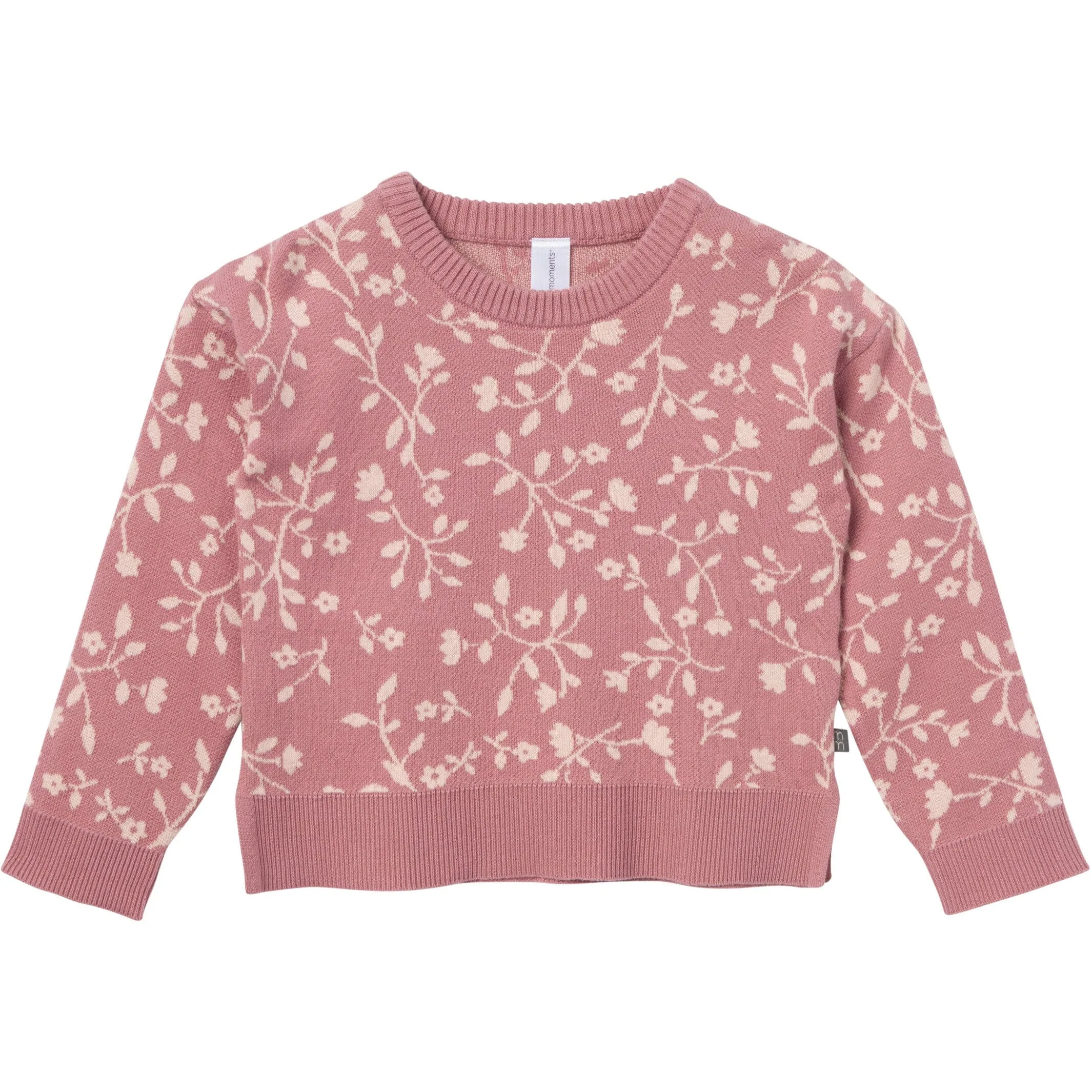 2-Piece Infant & Toddler Girls Dark Rose Branches Jacquard Sweater Set