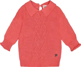 3/4 Knit Sweater with Collar - Big Girl|-|Chandail 3/4 en tricot avec col - Grande fille