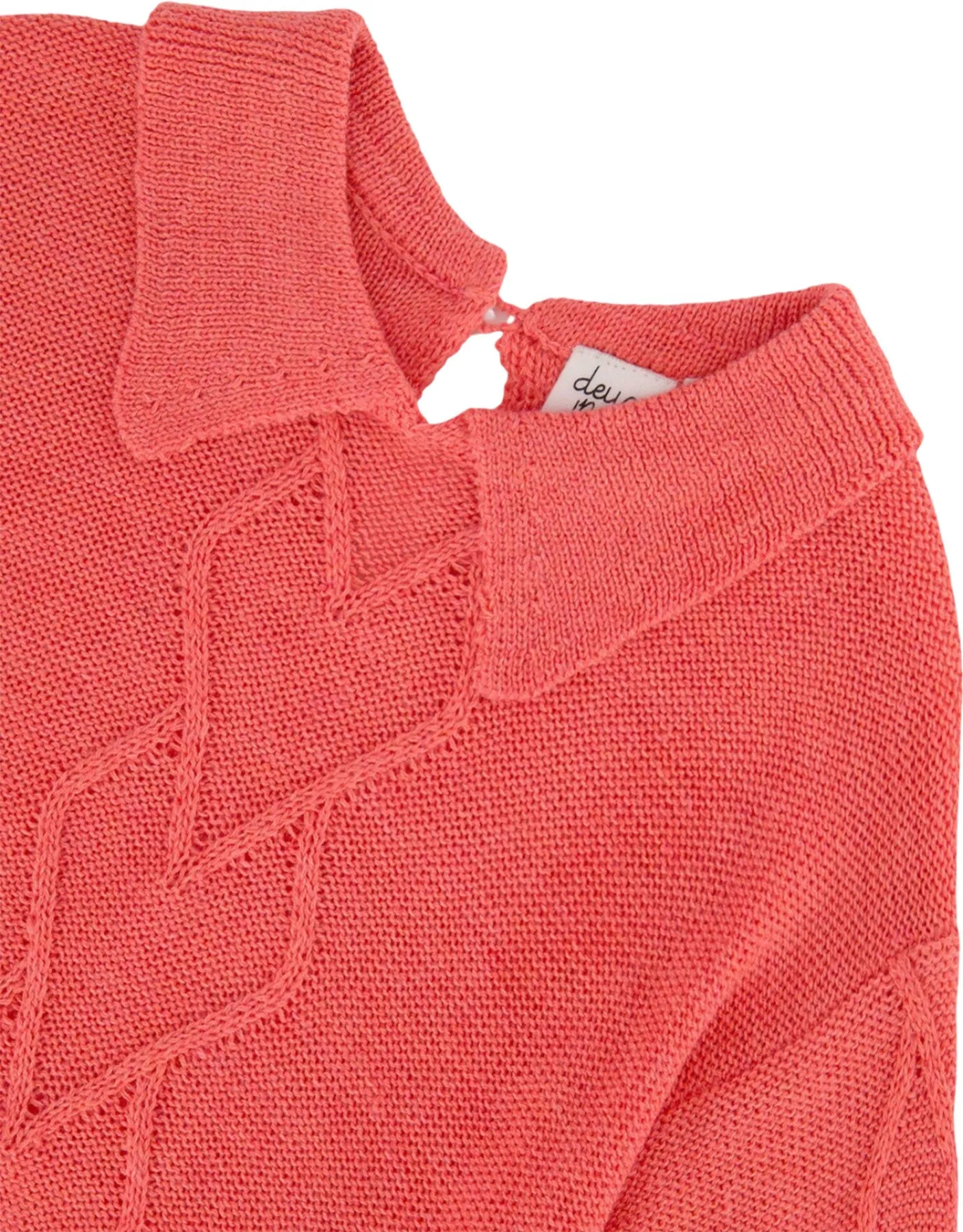 3/4 Knit Sweater with Collar - Big Girl|-|Chandail 3/4 en tricot avec col - Grande fille