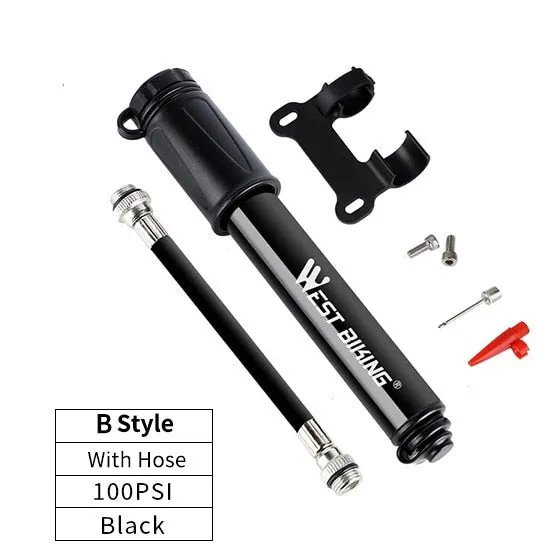 89G Portable Mini Bicycle Pump MTB Mountain Bike Pump 160 PSI High Pressure Cycling Hand Air Pump Ball Tire Inflator