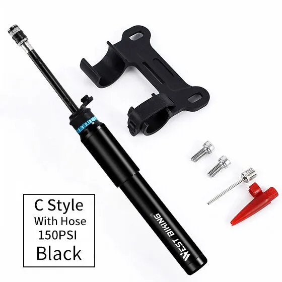 89G Portable Mini Bicycle Pump MTB Mountain Bike Pump 160 PSI High Pressure Cycling Hand Air Pump Ball Tire Inflator