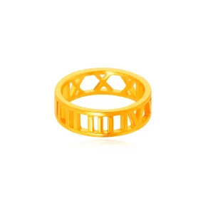 916 Gold Roman Numeric Ring