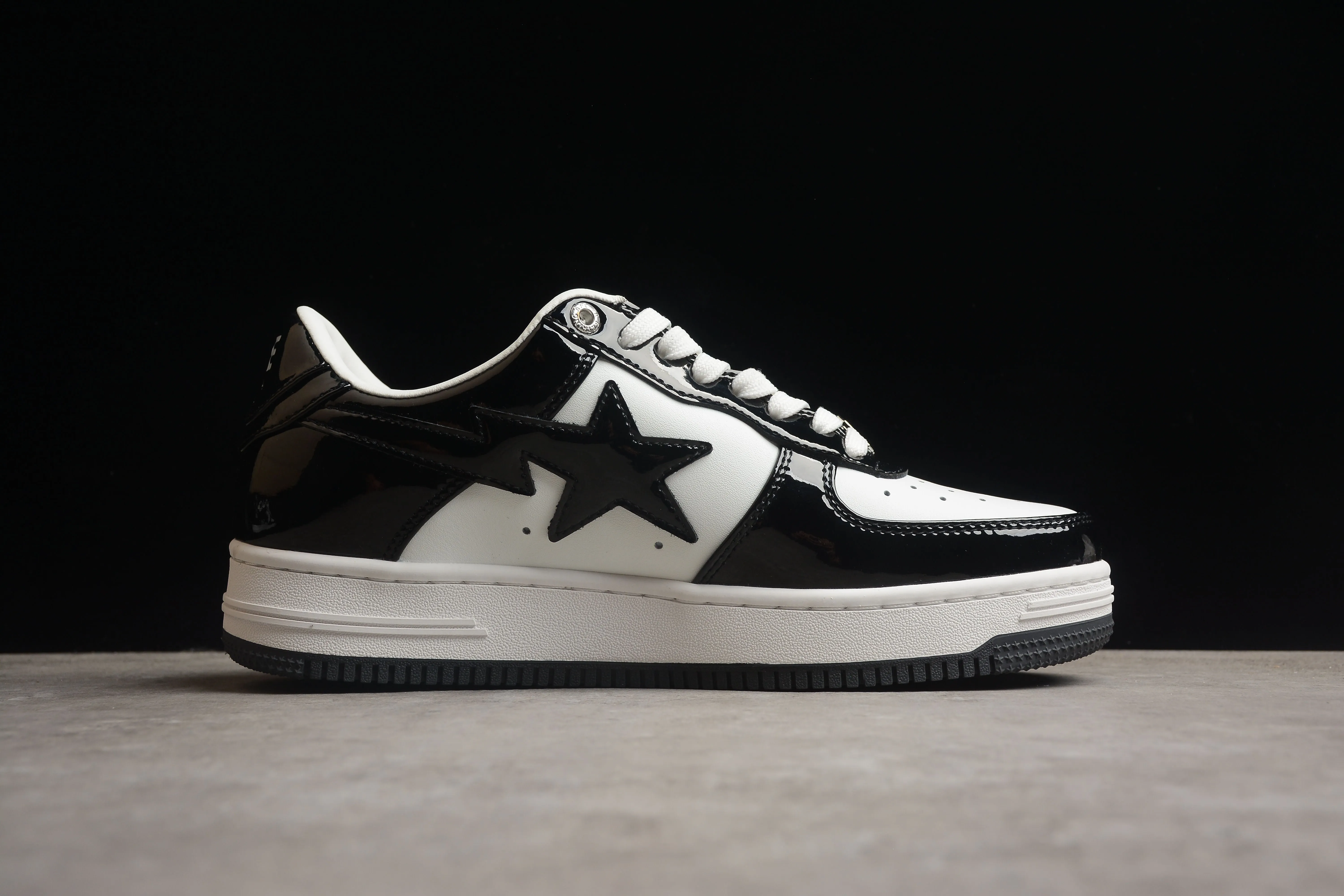 BAPE STA Low-Top Sneakers in Black and White