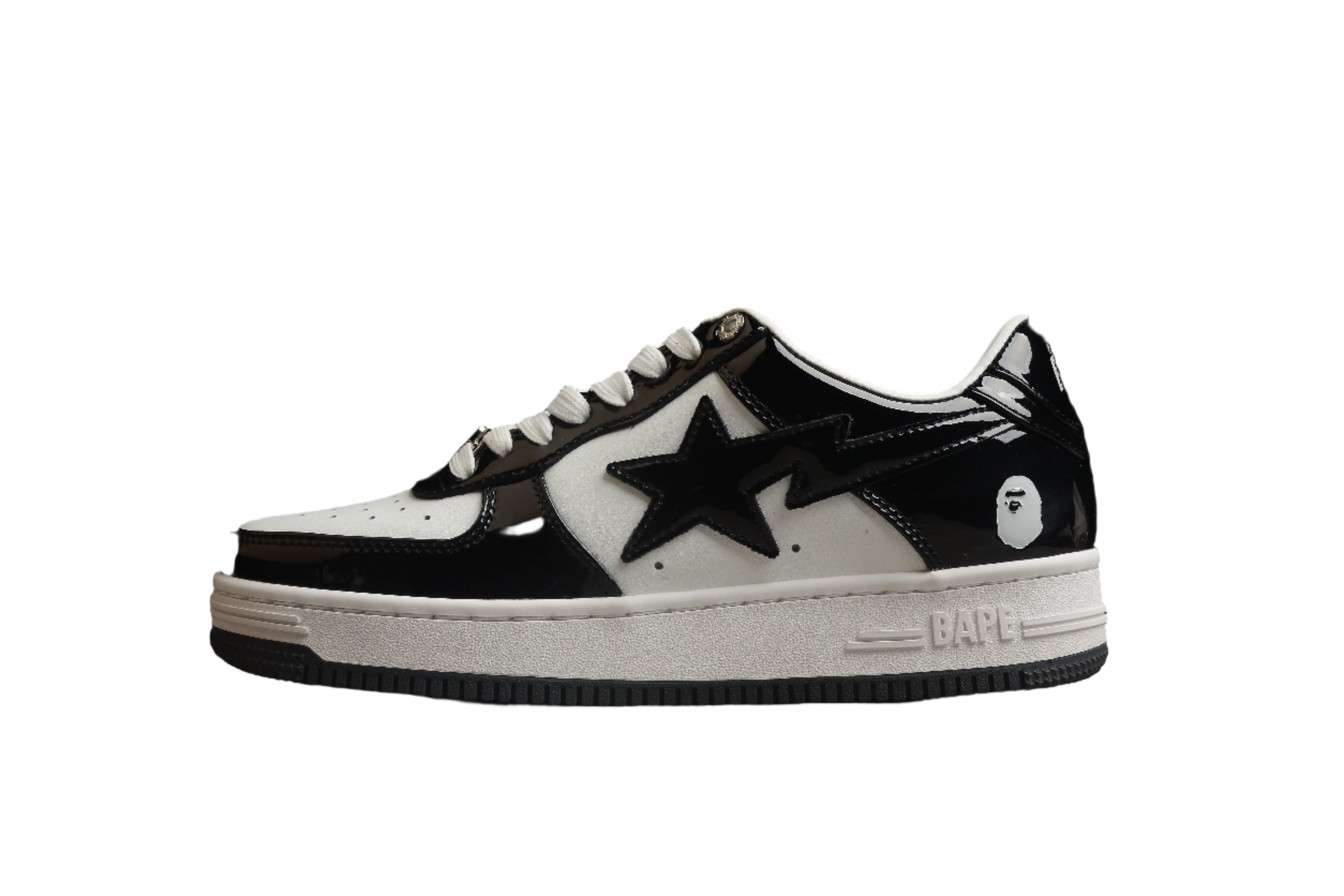 BAPE STA Low-Top Sneakers in Black and White