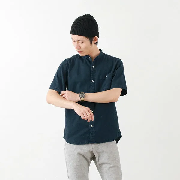 BARNS / BR-7750R Ox S/S Band Collar Shirt