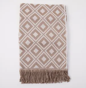 Battisti Diamond Jacquard Wool Throw Blanket