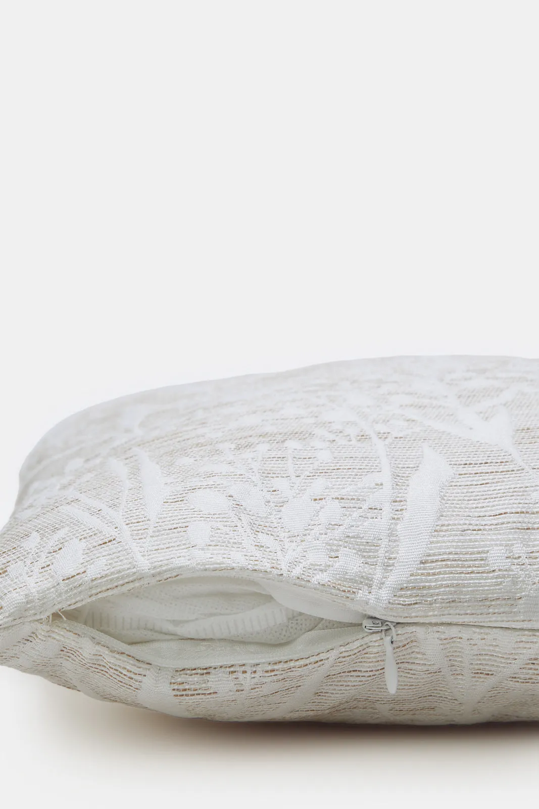 Beige Jacquard Cushion