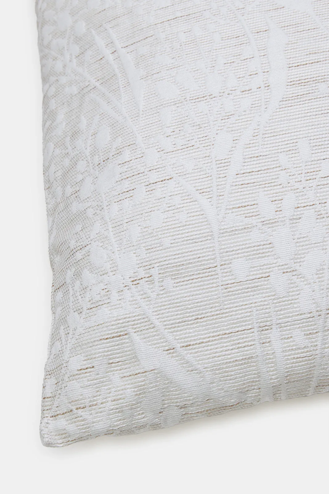 Beige Jacquard Cushion