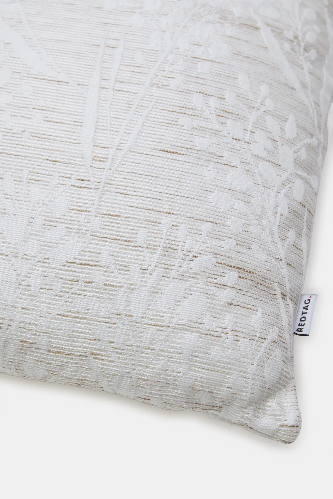 Beige Jacquard Cushion