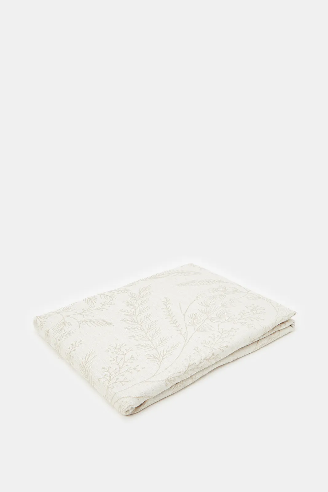 Beige Jacquard Table Cover