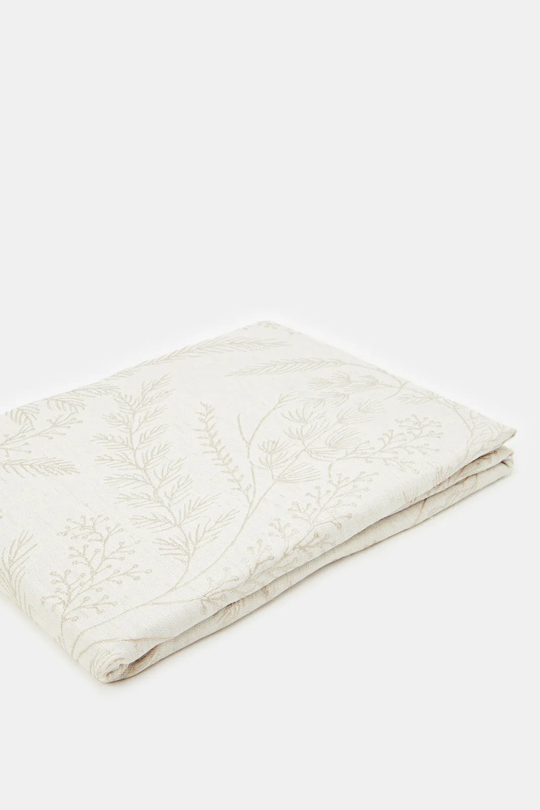 Beige Jacquard Table Cover