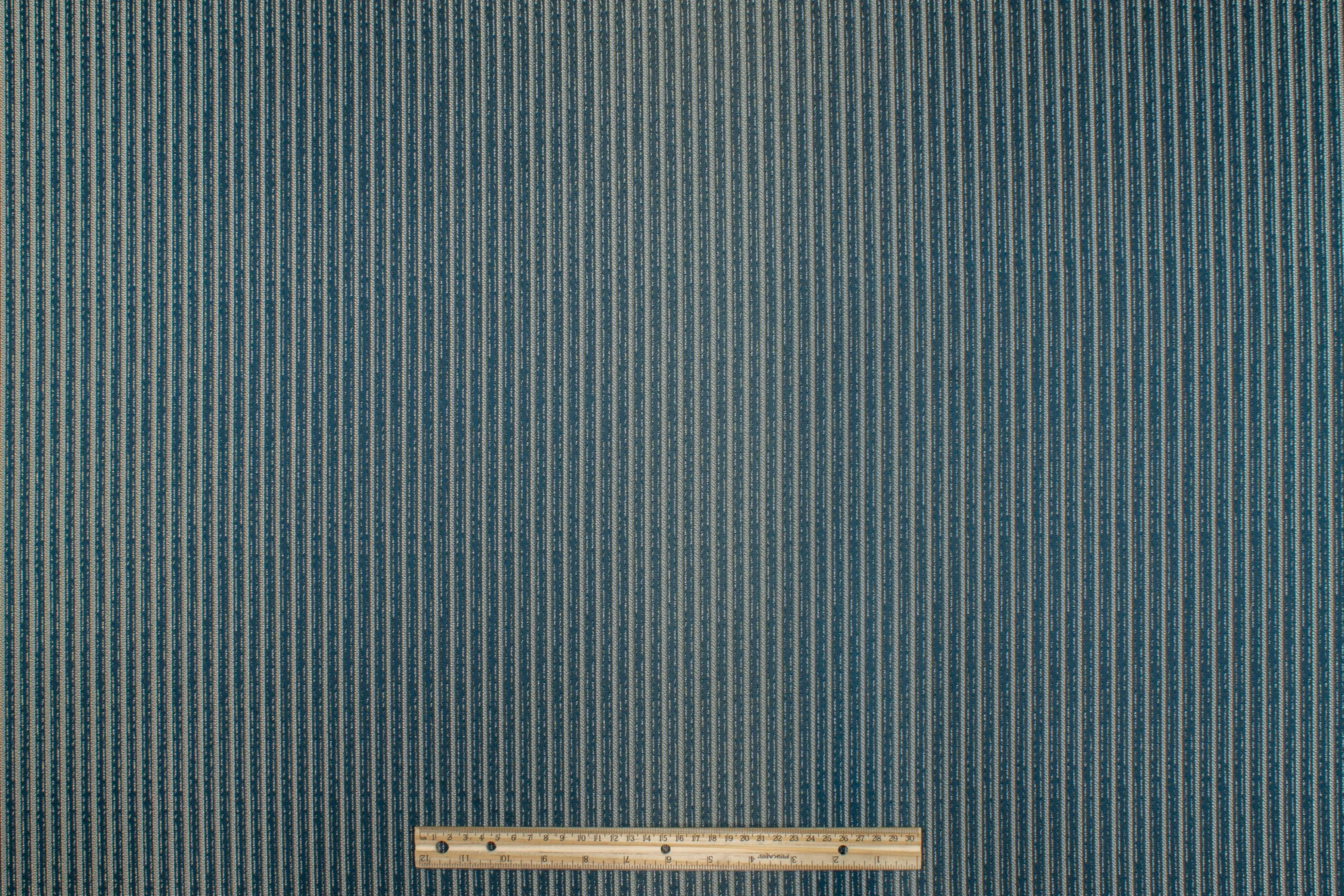 Blue Striped Metallic Brocade