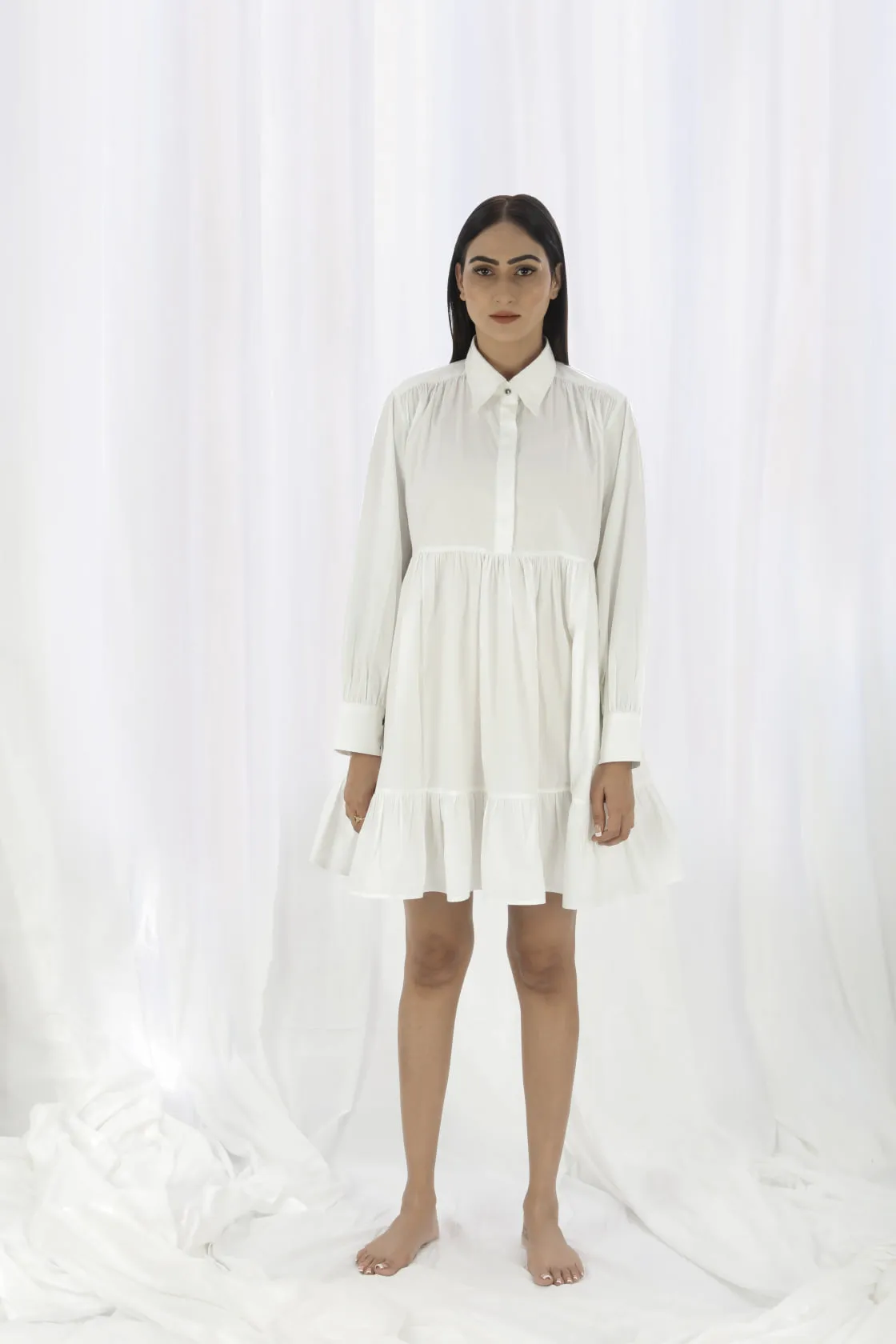 Bright White Collar Dress