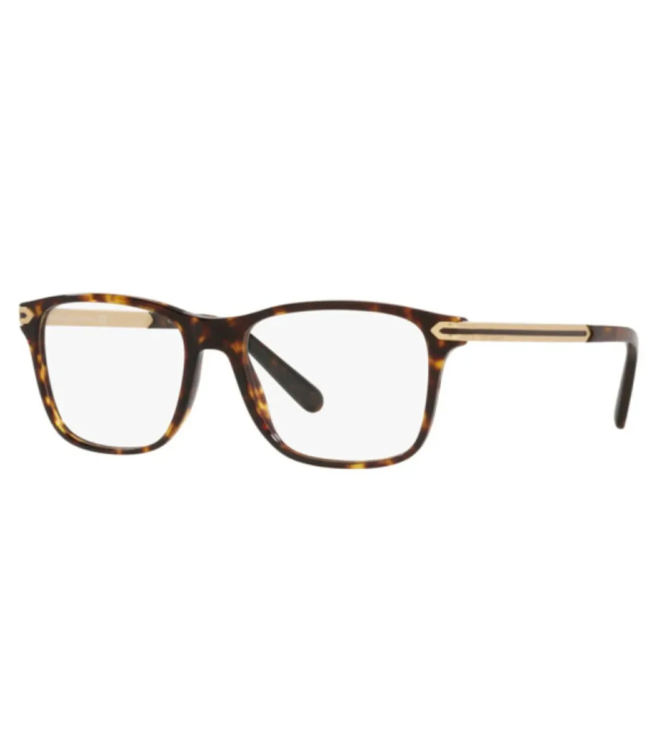 Bvlgari Men Havana Rectangular Optical Frame