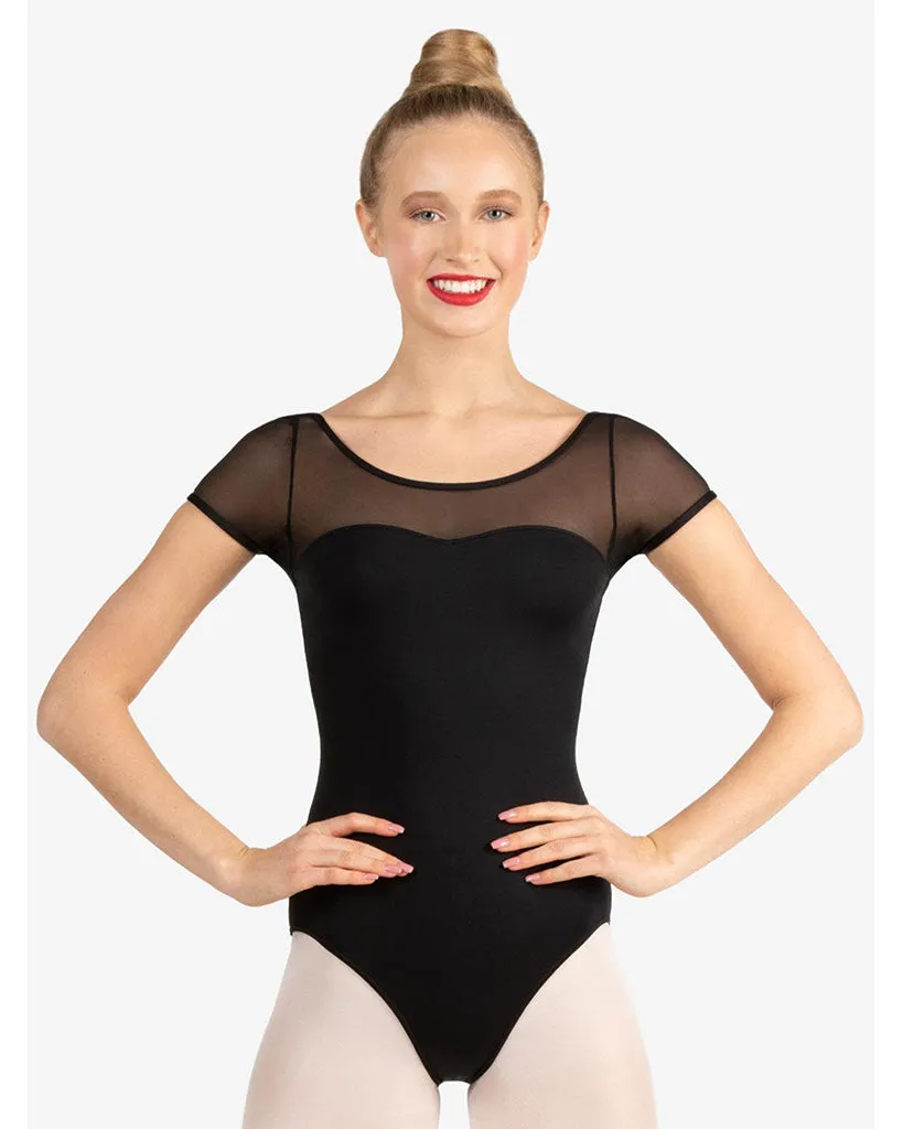 Capezio Mesh Yoke Short Sleeve Leotard - SE1039W Womens