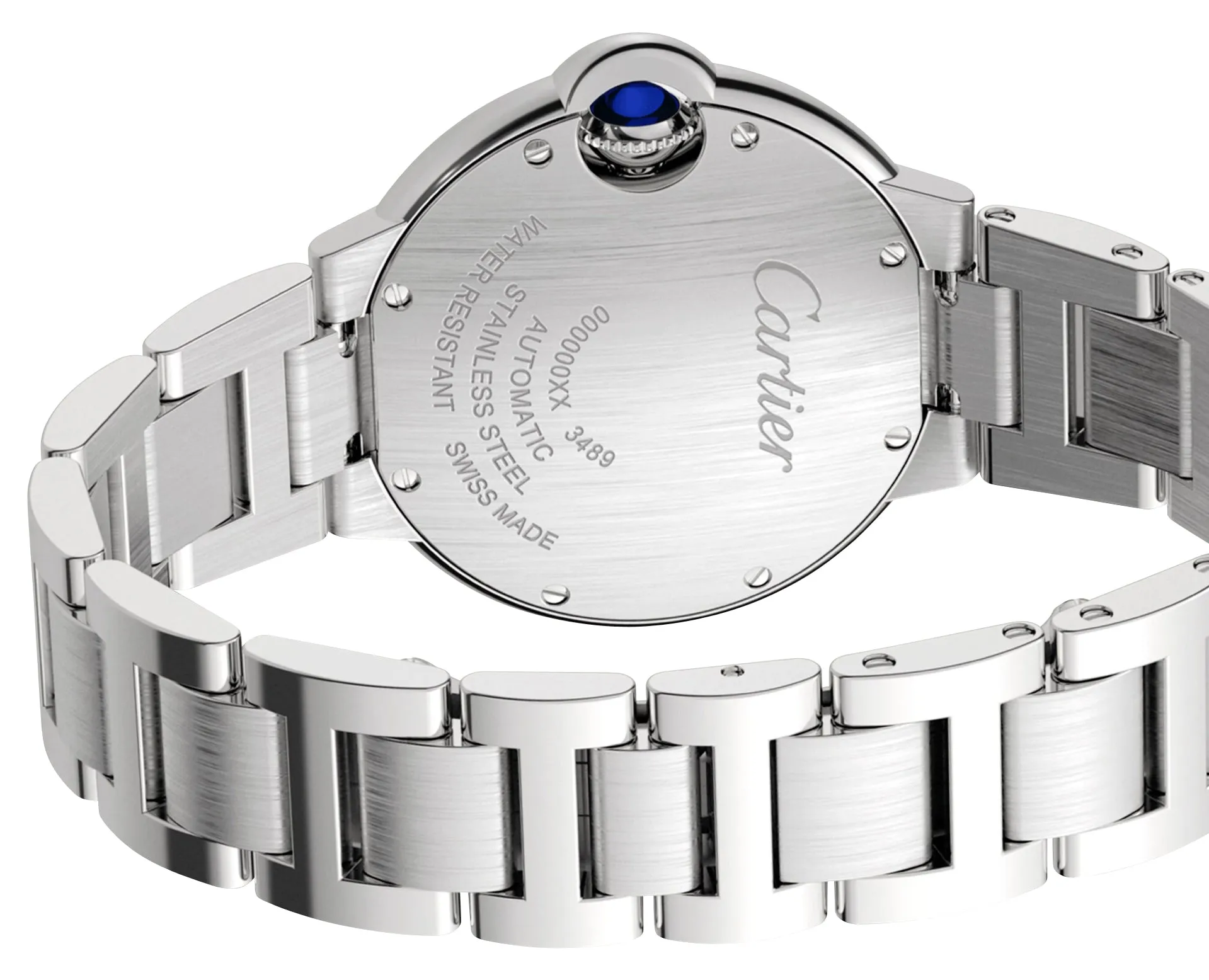 Cartier Ballon Bleu Automatic Stainless Steel Silver-Tone Dial Diamonds Womens Watch W4BB0023