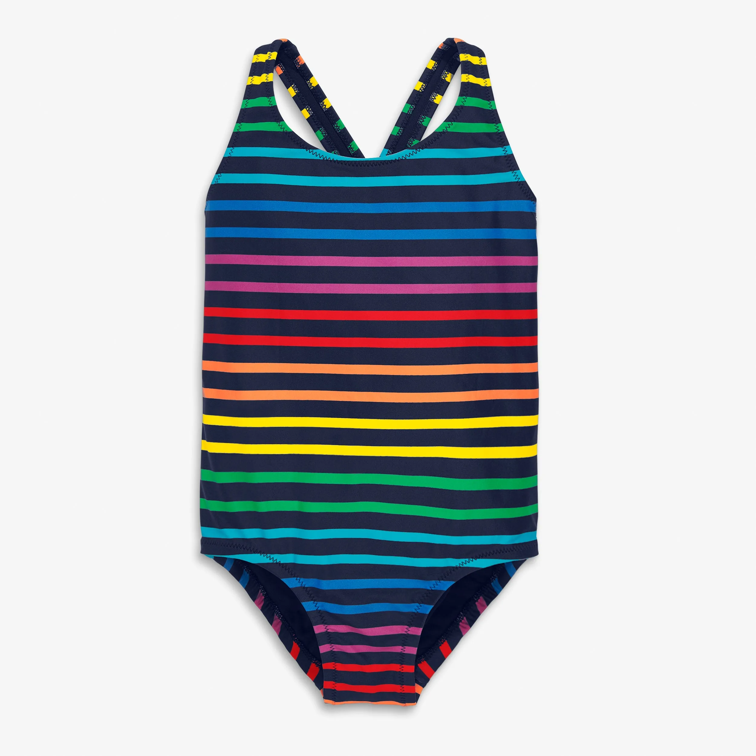 Clearance tank swimsuit in double rainbow stripe