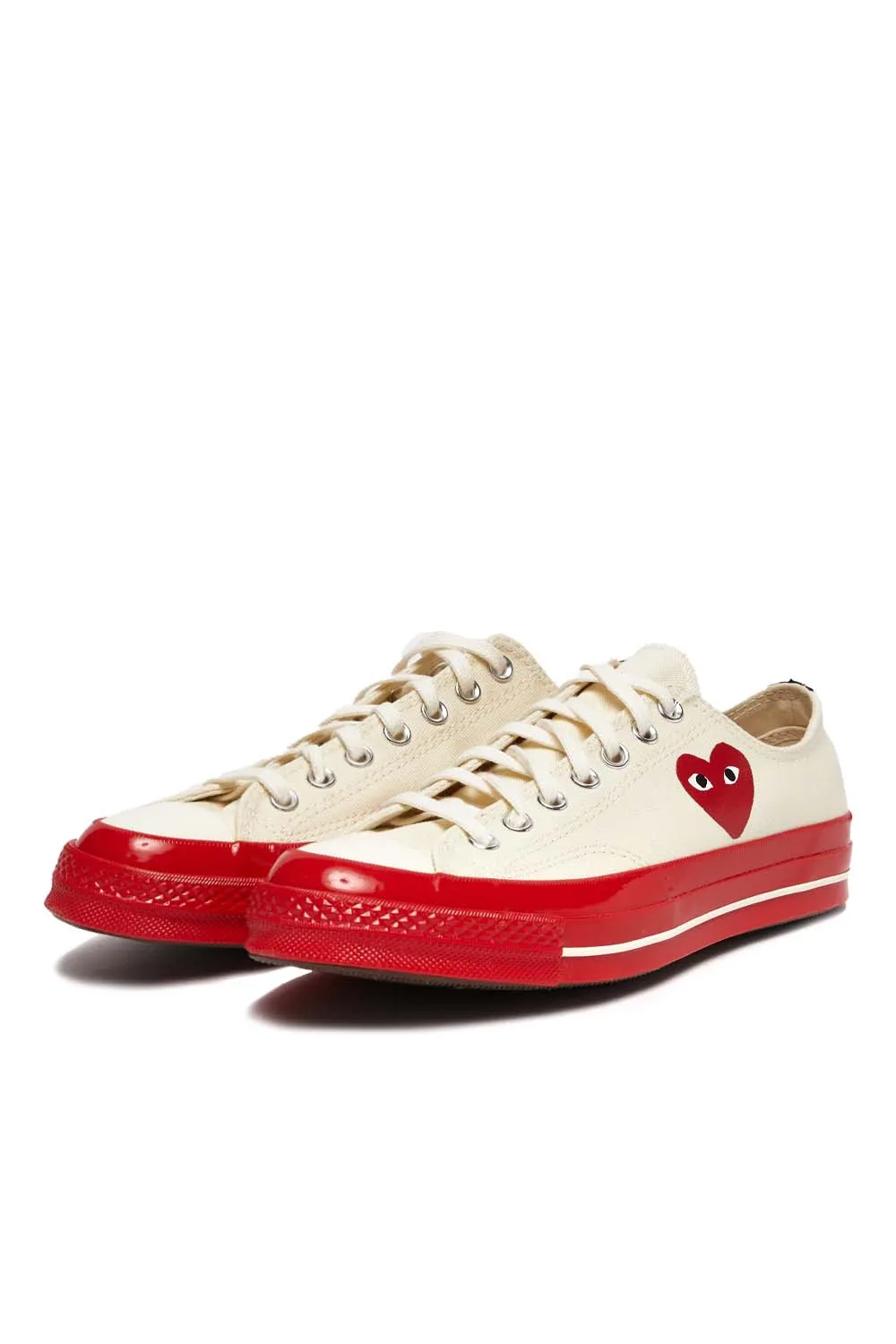 Comme des Garcons PLAY x Converse Chuck 70 Low Shoes Egret/Red