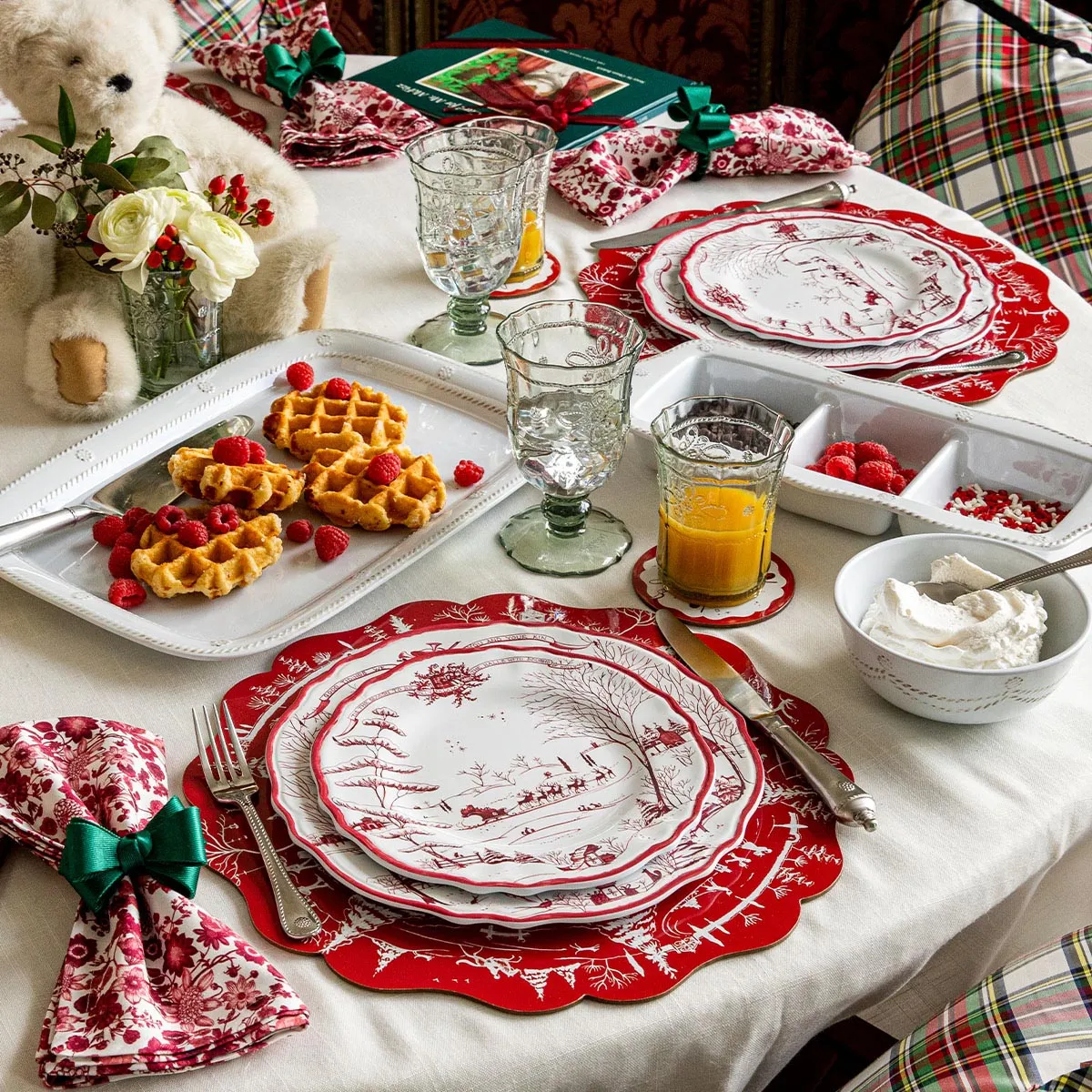 Country Estate Winter Frolic Melamine Dessert/Salad Plate Set/4