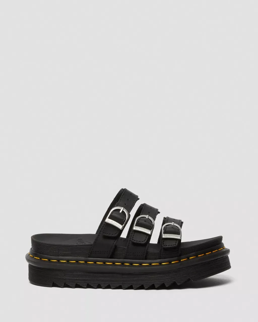 Doc Martens Women's BLAIRE LEATHER SLIDE SANDALS (Black Hydro)