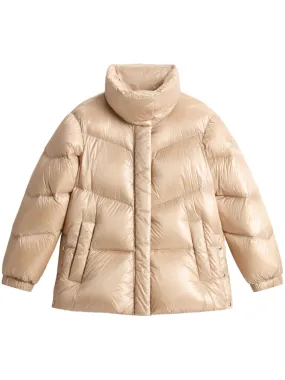 DOWN PADDED DESIGN QUILTED GLOSSY JACKET