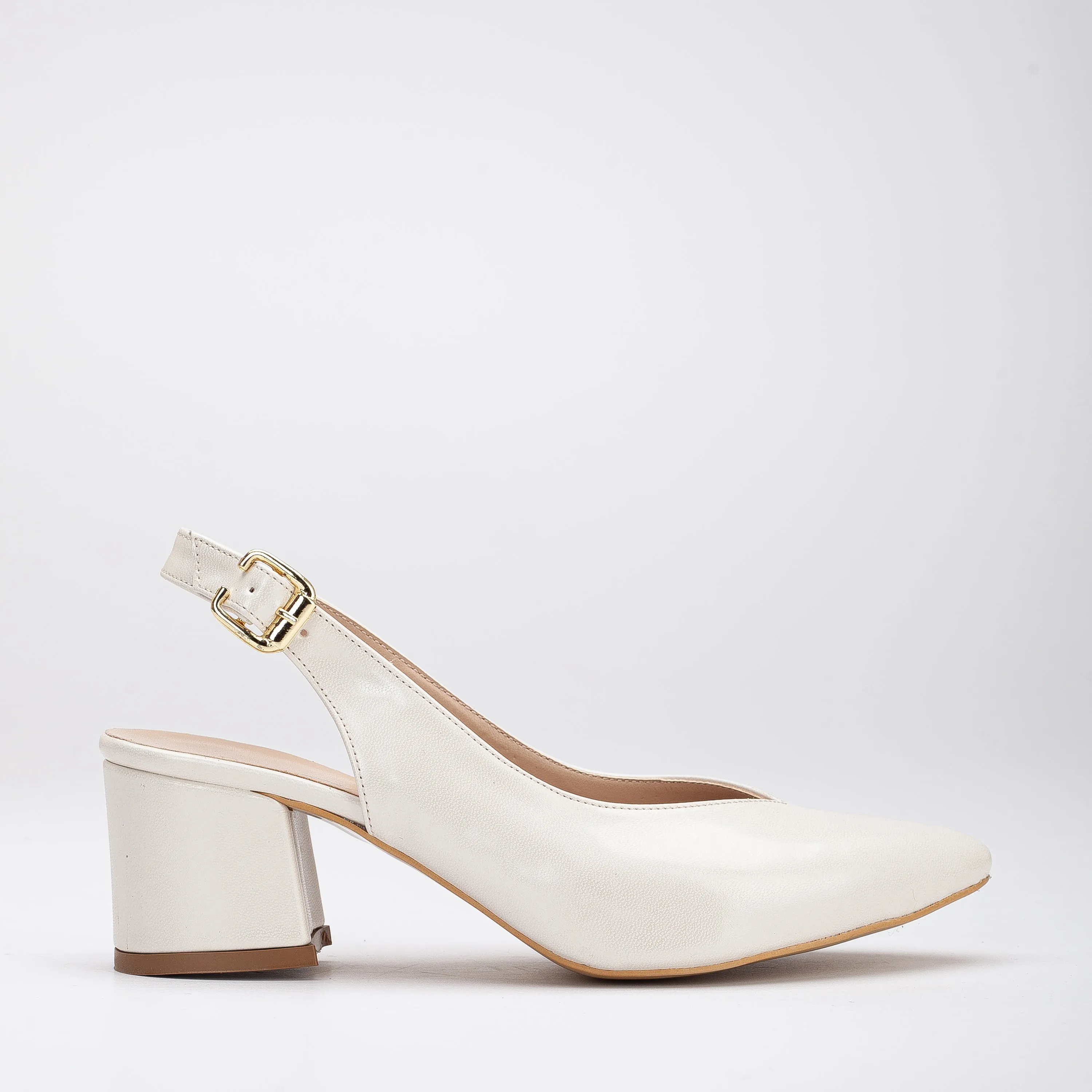 Emma - Ivory Slingback Shoes