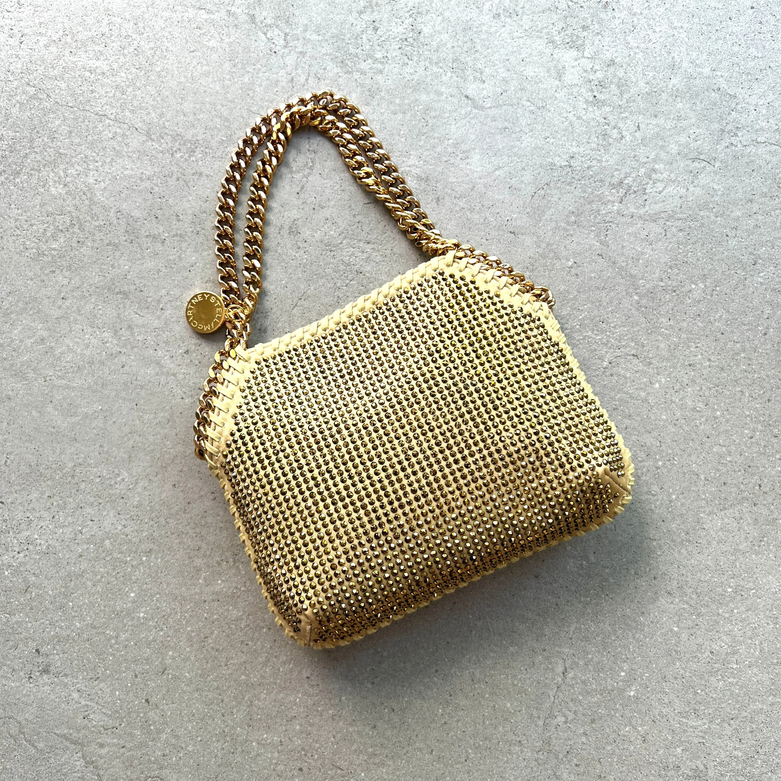 Falabella Mini Evening Bag Hotfix Mirror, Gold