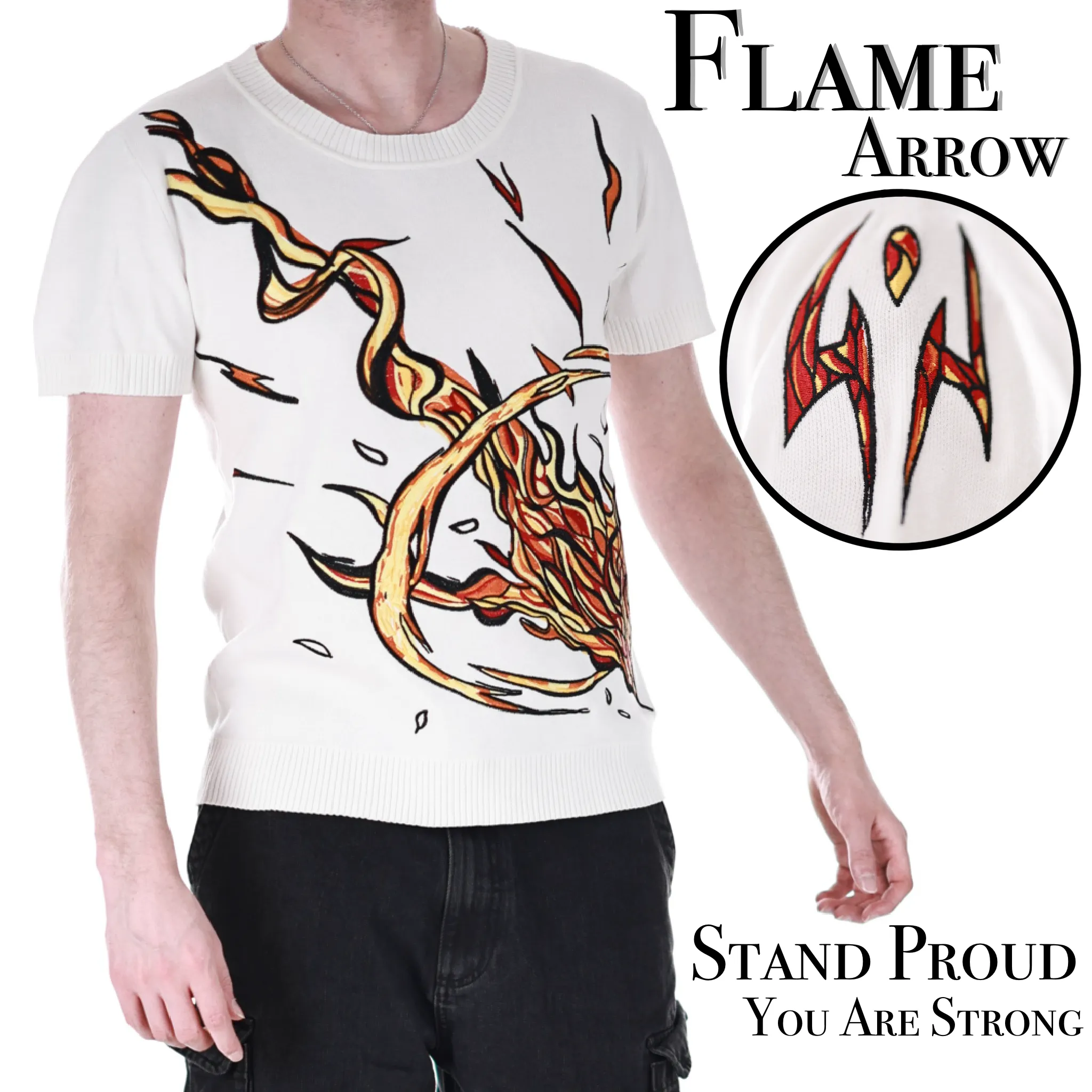 Flame Arrow Knit T-Shirt Preorder