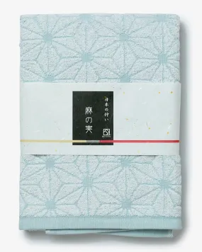 Fukuroya Bath Towel, Sky Blue Asanoha