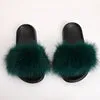 fur slides for women REAL BIG FURRY slippers flush soft raccoon outdoor slider sandals fox fur slipper