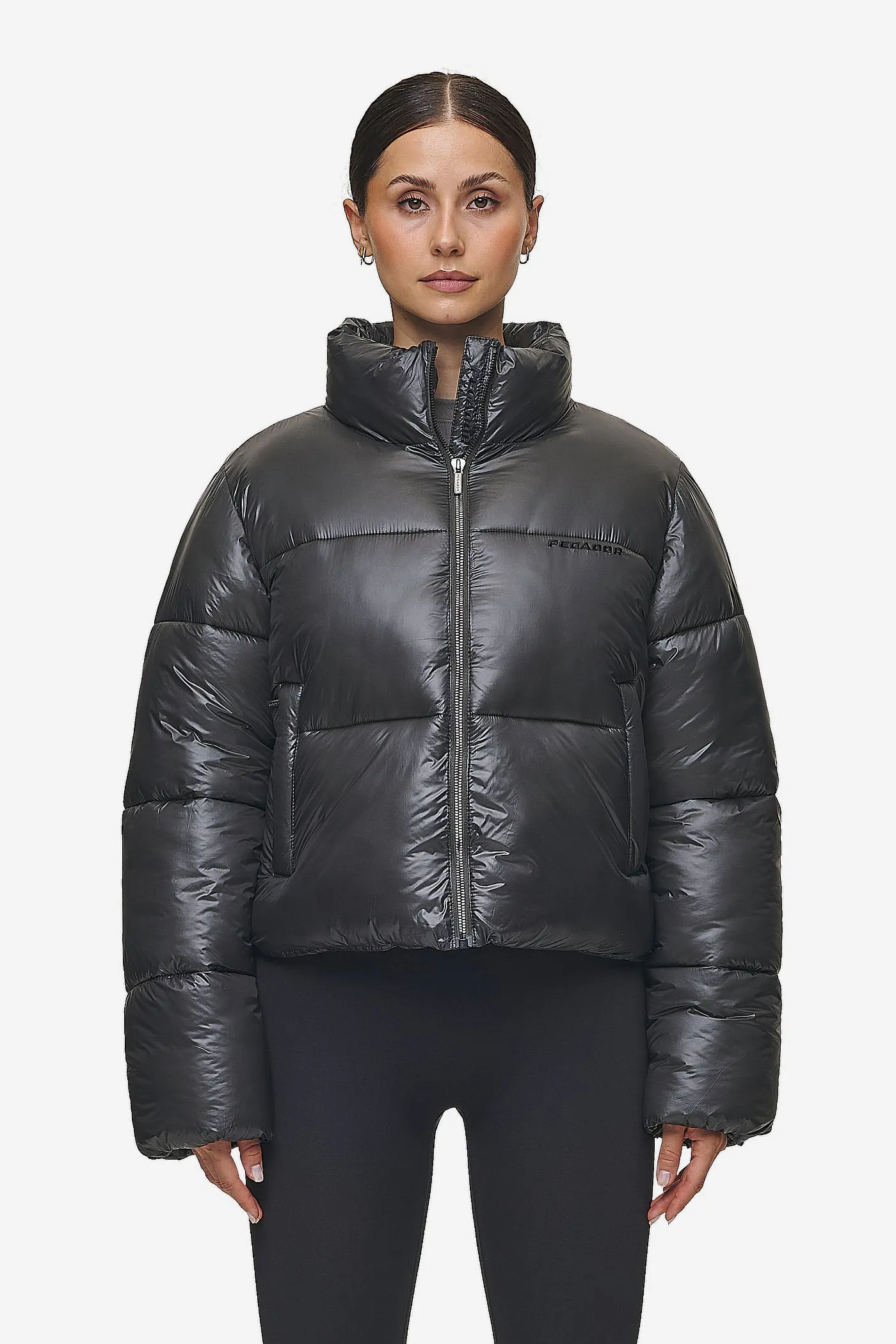 Georgia Light Glossy Puffer Jacket Anthracite