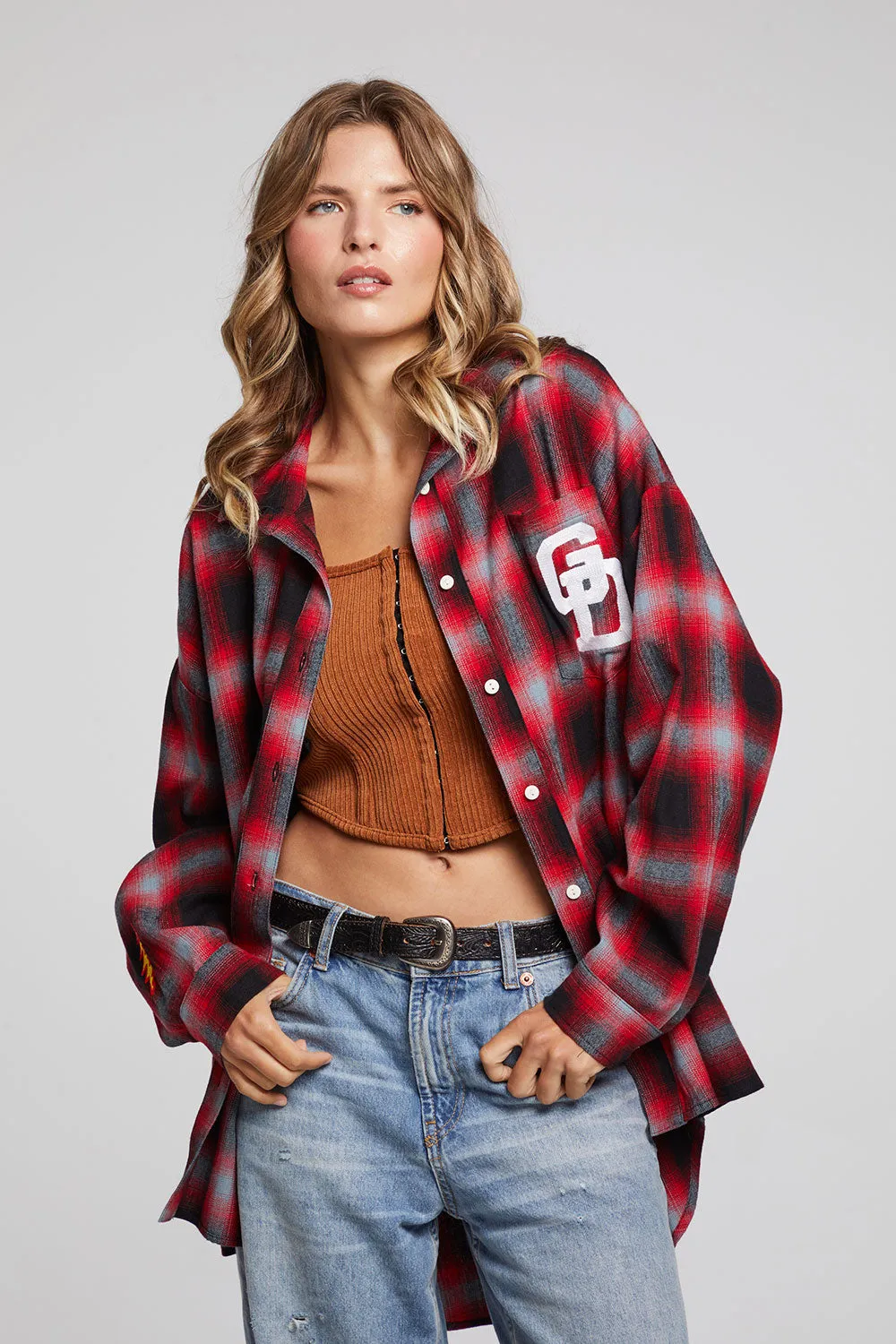 Grateful Dead Dancing Bear Button Down Flannel