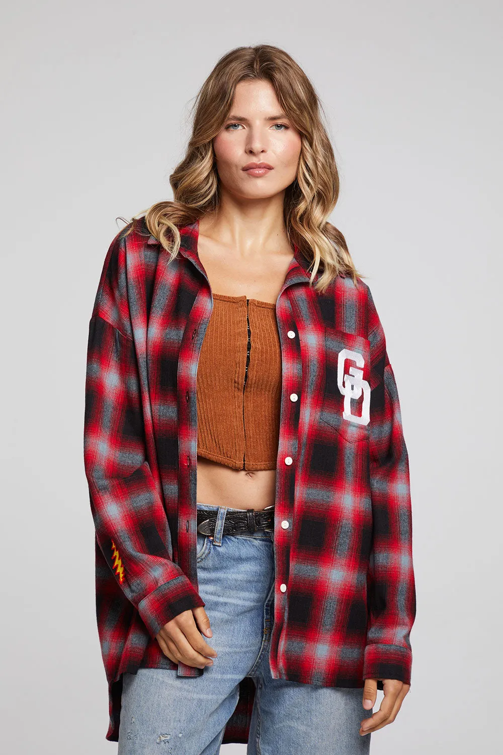 Grateful Dead Dancing Bear Button Down Flannel