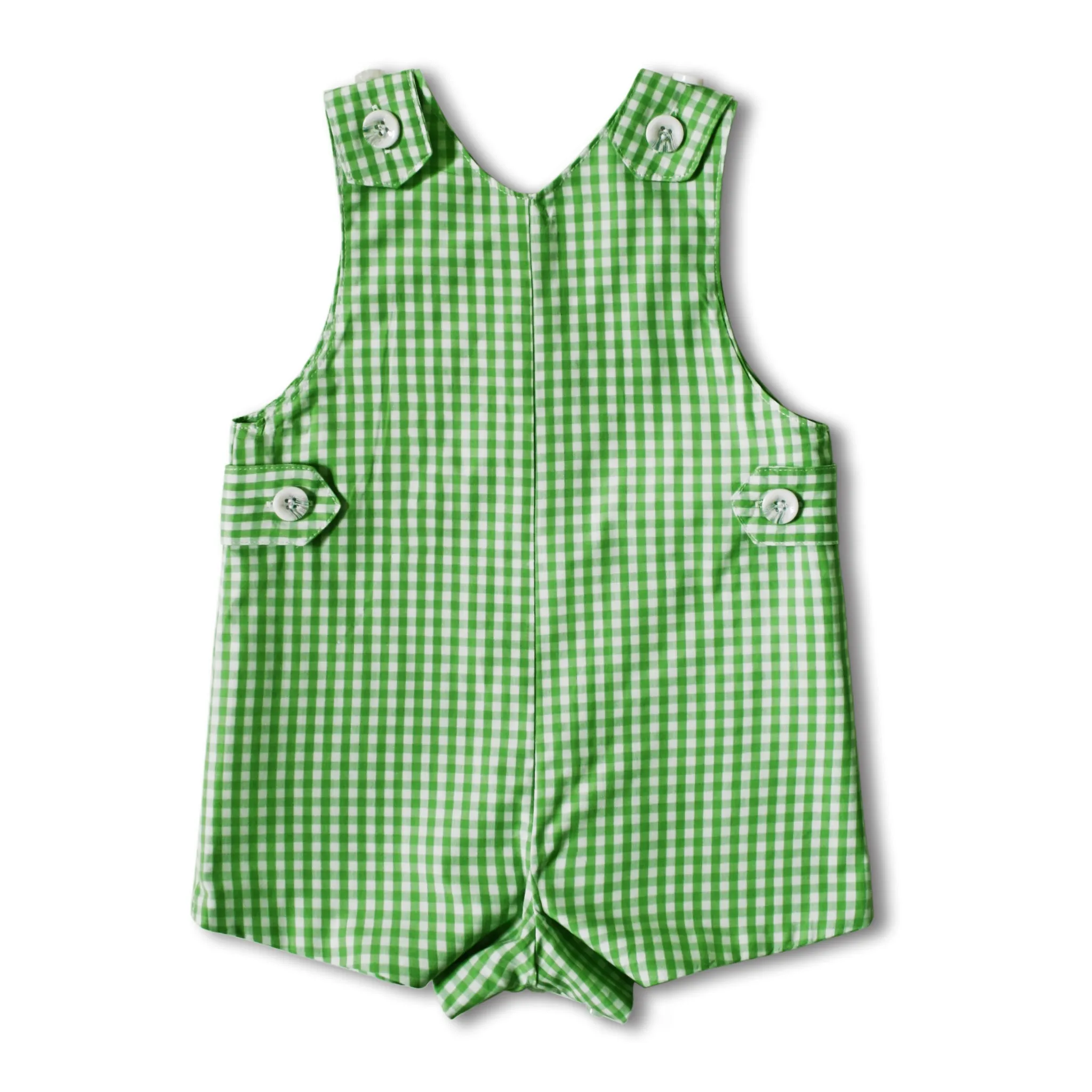 Green Gingham Alligator Romper