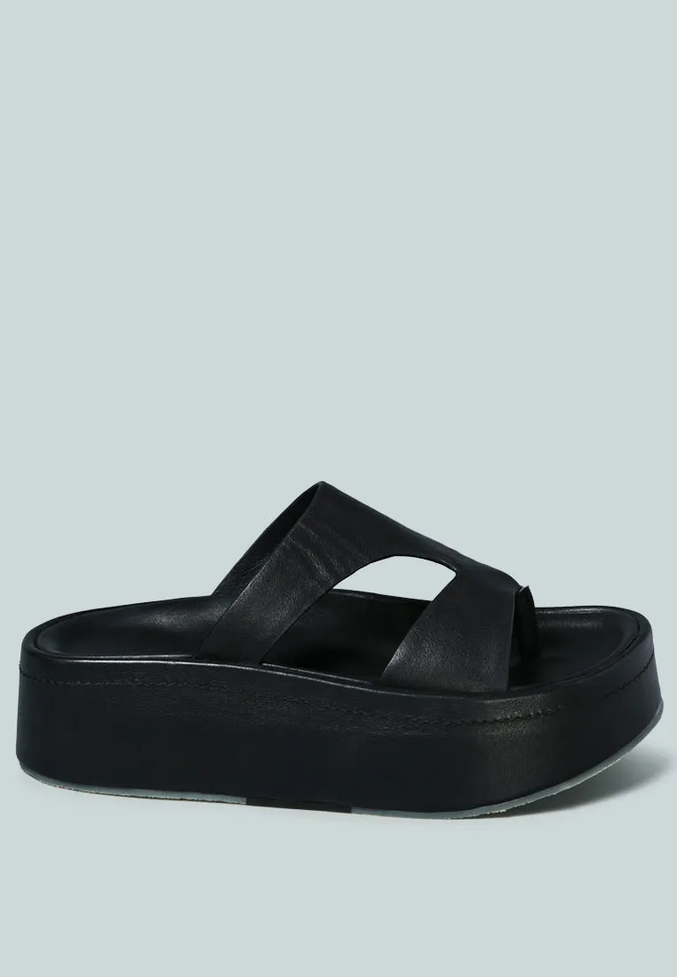 HATHAWAY Slip-On Platform Sandal in Black