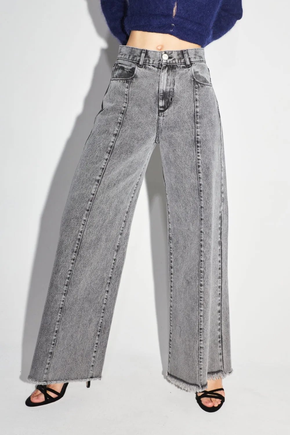 Imprevu Swiggy Grey Palazzo Jeans