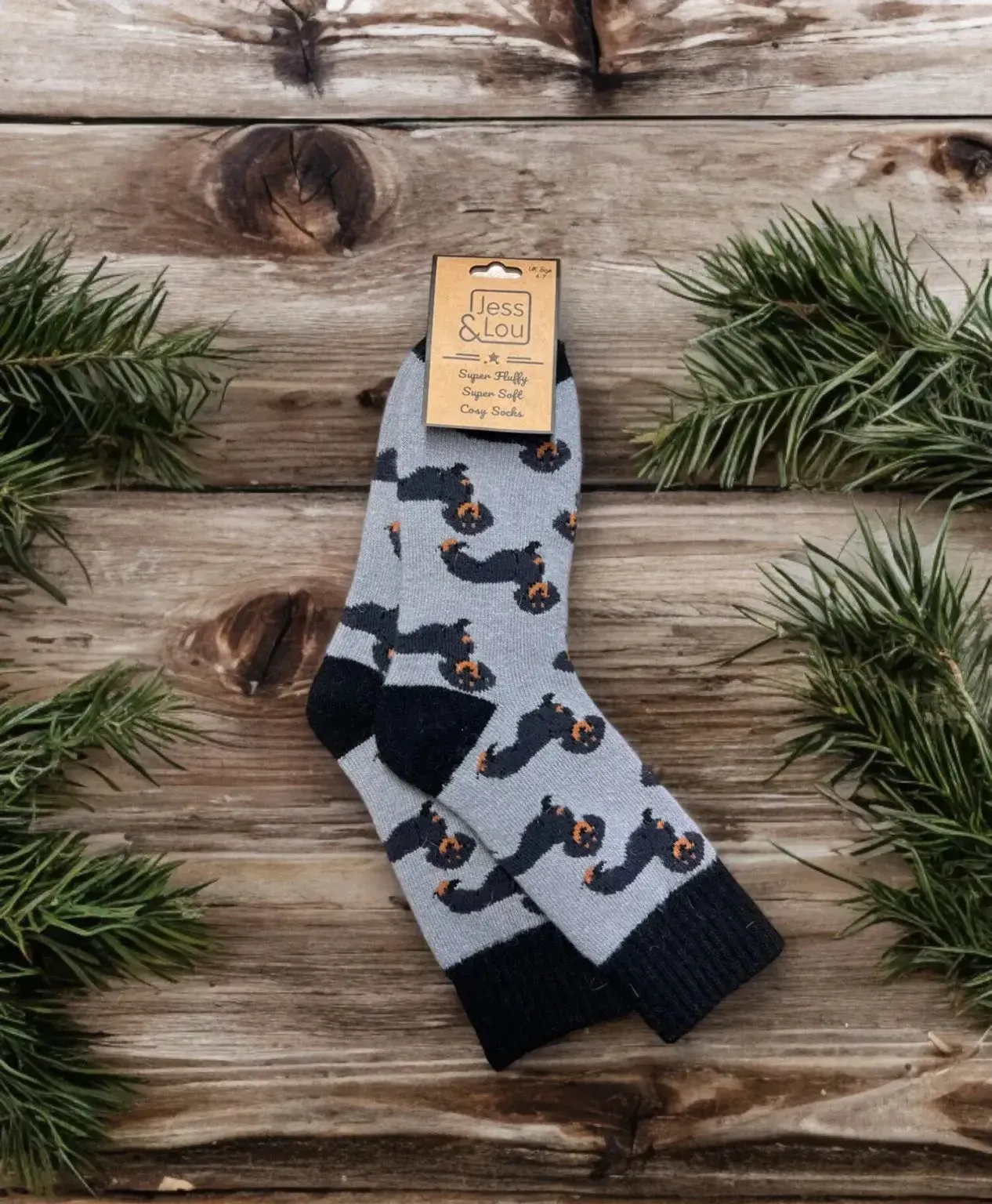 Jess & Lou - Dachshund Ribbed Cosy Socks