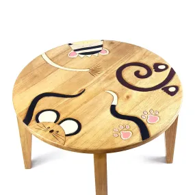 Kids Wooden Mixed animal tails Table  - hand carved Timber Children Furniture