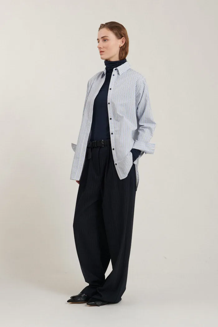 Lula Oversized Shirt - Bright white / Asleigh blue / sky captain