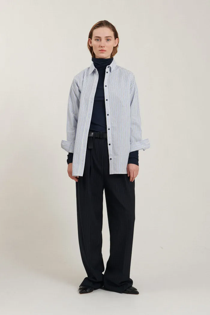 Lula Oversized Shirt - Bright white / Asleigh blue / sky captain