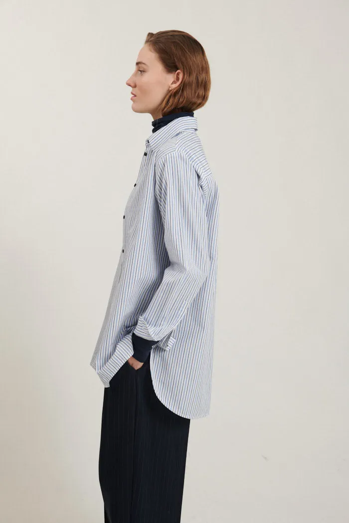 Lula Oversized Shirt - Bright white / Asleigh blue / sky captain