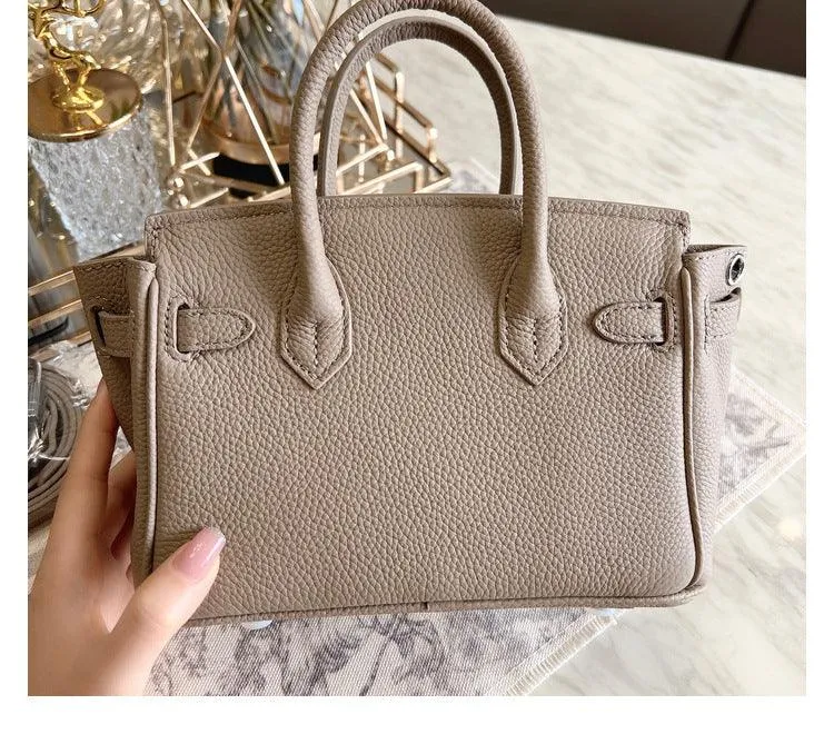 Luxury Classic Genuine Leather Bag Silver Tone, Must-have Leather Designer Bag, Shoulder Bag, Crossbody Bag, Gift For Her