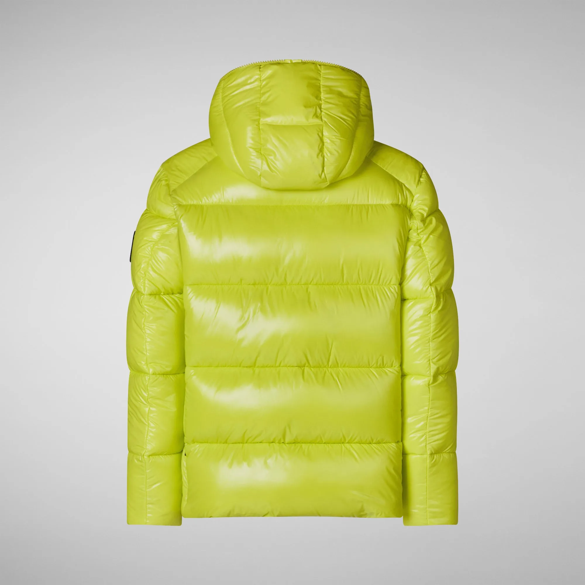 Man's animal free hooded puffer jacket Edgard in lichen green